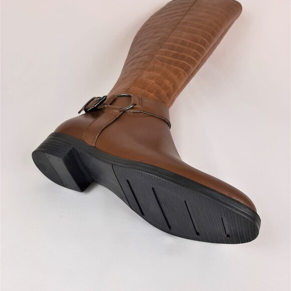 Brown Buckle Leather Cowboy Boots - Picture 6 of 10